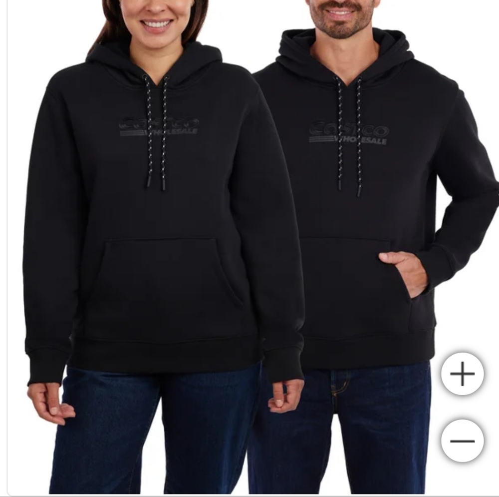 COSTCO WHOLESALE Unisex Logo Hoodie Men women boys girls Black Color Size Medium